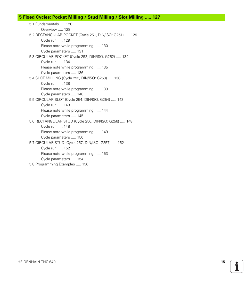 HEIDENHAIN TNC 640 (34059x-01) Cycle programming User Manual | Page 15 / 549
