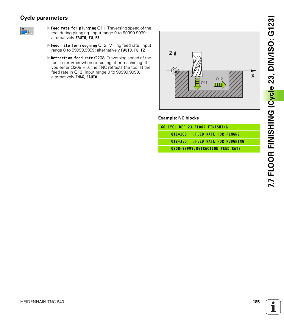 Cycle parameters | HEIDENHAIN TNC 640 (34059x-01) Cycle programming User Manual | Page 185 / 549