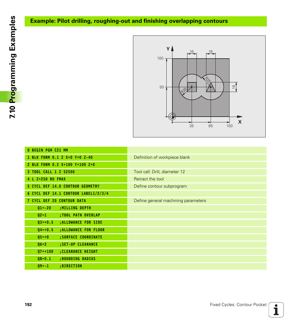 1 0 pr ogr amming examples | HEIDENHAIN TNC 640 (34059x-01) Cycle programming User Manual | Page 192 / 549