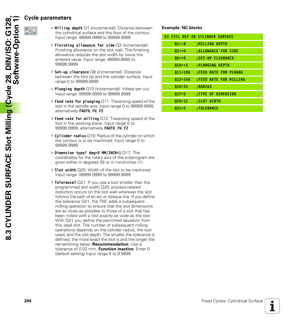 Cycle parameters | HEIDENHAIN TNC 640 (34059x-01) Cycle programming User Manual | Page 204 / 549