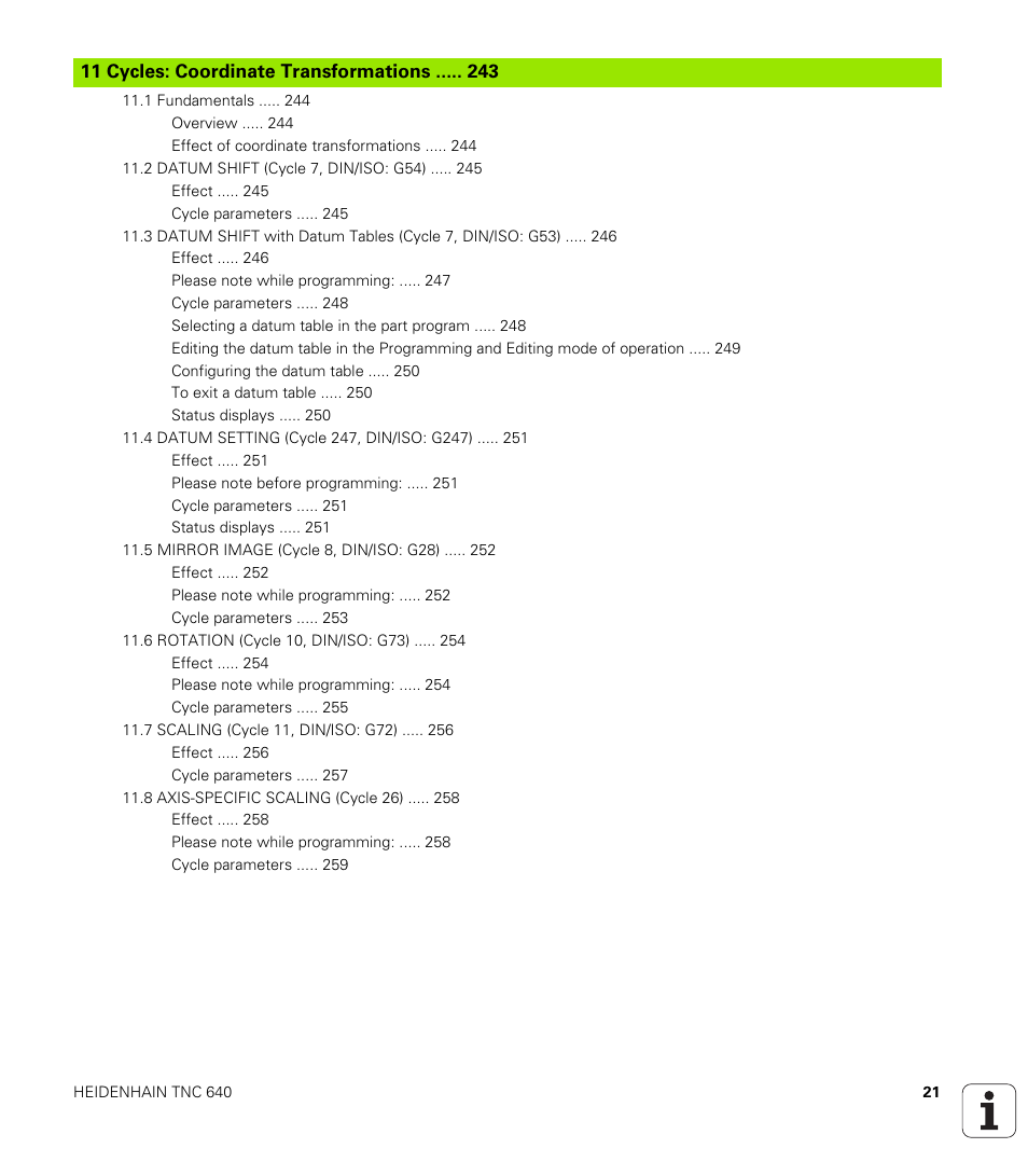 HEIDENHAIN TNC 640 (34059x-01) Cycle programming User Manual | Page 21 / 549