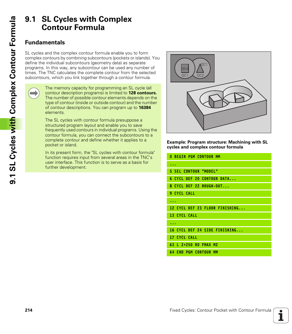 1 sl cycles with complex contour formula, Fundamentals | HEIDENHAIN TNC 640 (34059x-01) Cycle programming User Manual | Page 214 / 549