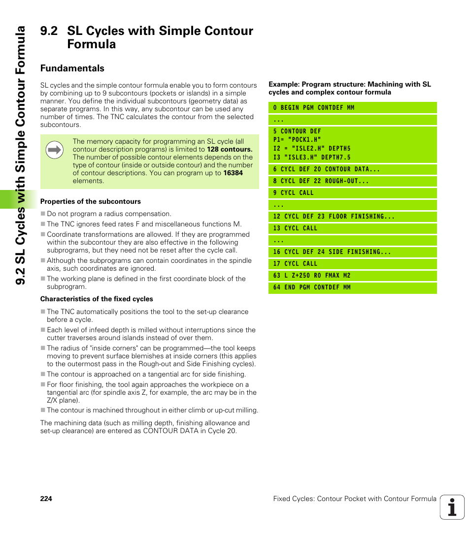 2 sl cycles with simple contour formula, Fundamentals | HEIDENHAIN TNC 640 (34059x-01) Cycle programming User Manual | Page 224 / 549