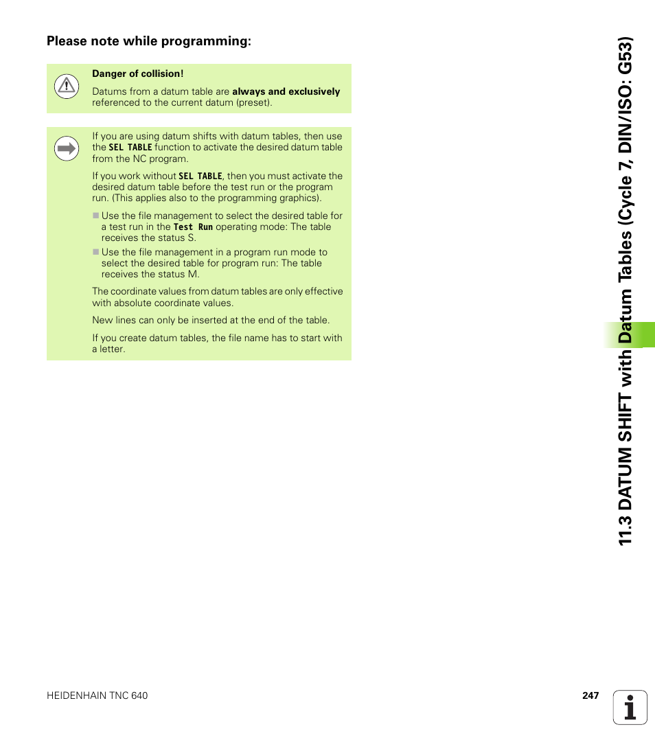Please note while programming | HEIDENHAIN TNC 640 (34059x-01) Cycle programming User Manual | Page 247 / 549