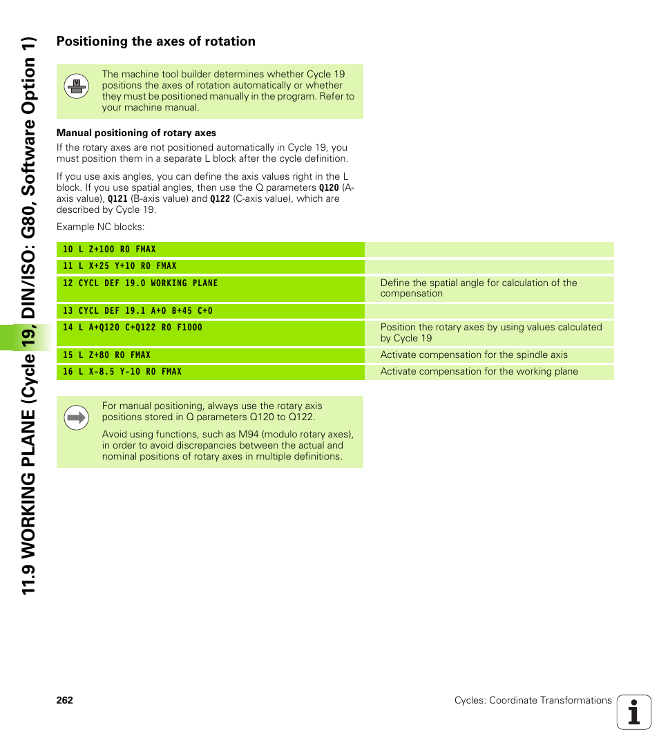 Positioning the axes of rotation | HEIDENHAIN TNC 640 (34059x-01) Cycle programming User Manual | Page 262 / 549