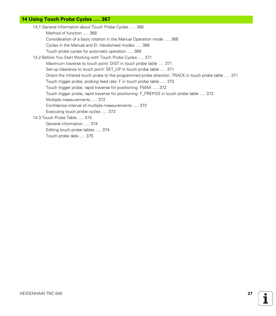 HEIDENHAIN TNC 640 (34059x-01) Cycle programming User Manual | Page 27 / 549