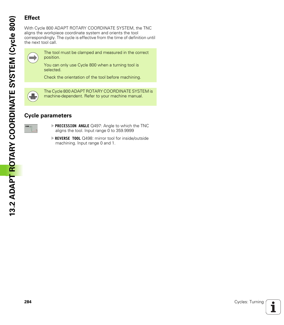 Effect, Cycle parameters | HEIDENHAIN TNC 640 (34059x-01) Cycle programming User Manual | Page 284 / 549