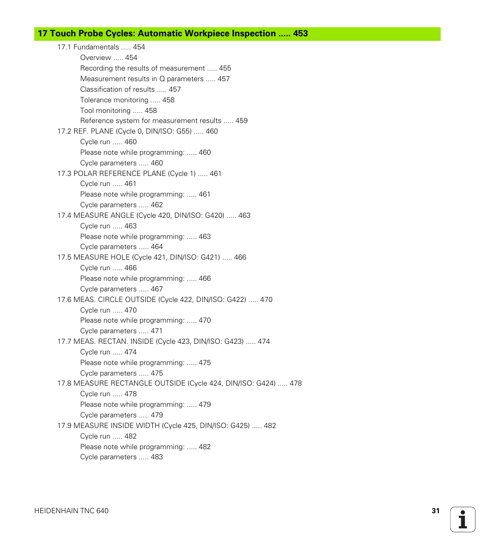 HEIDENHAIN TNC 640 (34059x-01) Cycle programming User Manual | Page 31 / 549