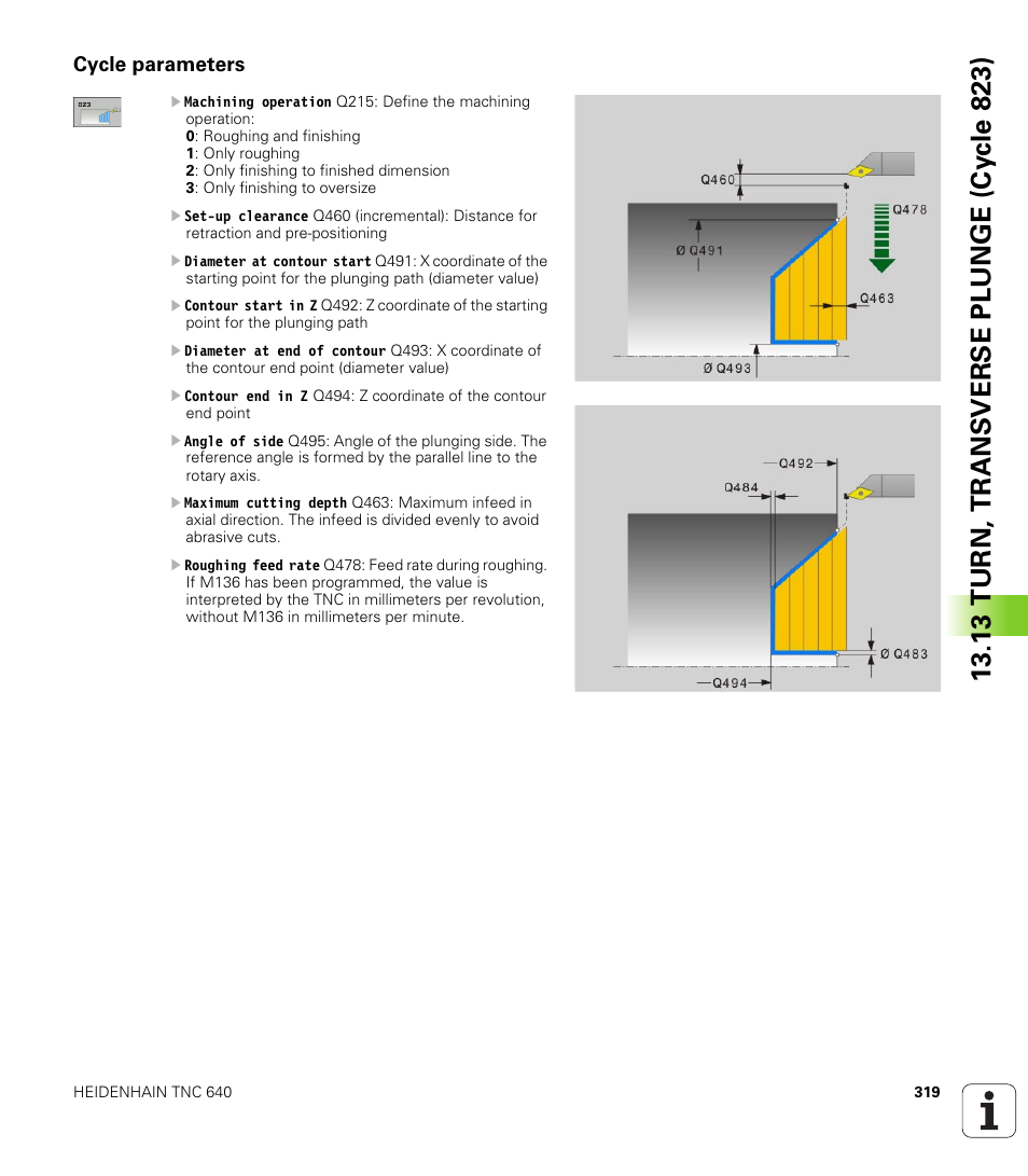 Cycle parameters | HEIDENHAIN TNC 640 (34059x-01) Cycle programming User Manual | Page 319 / 549
