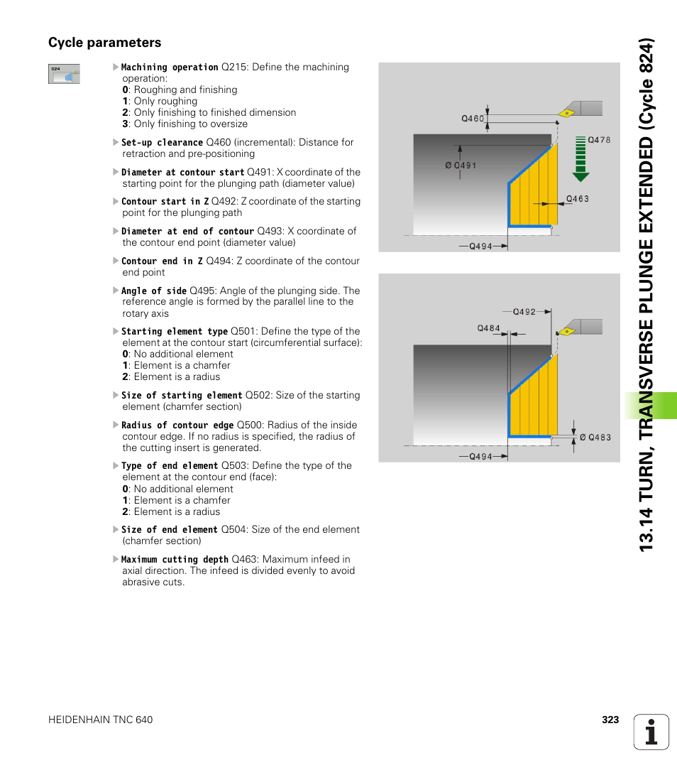 Cycle parameters | HEIDENHAIN TNC 640 (34059x-01) Cycle programming User Manual | Page 323 / 549