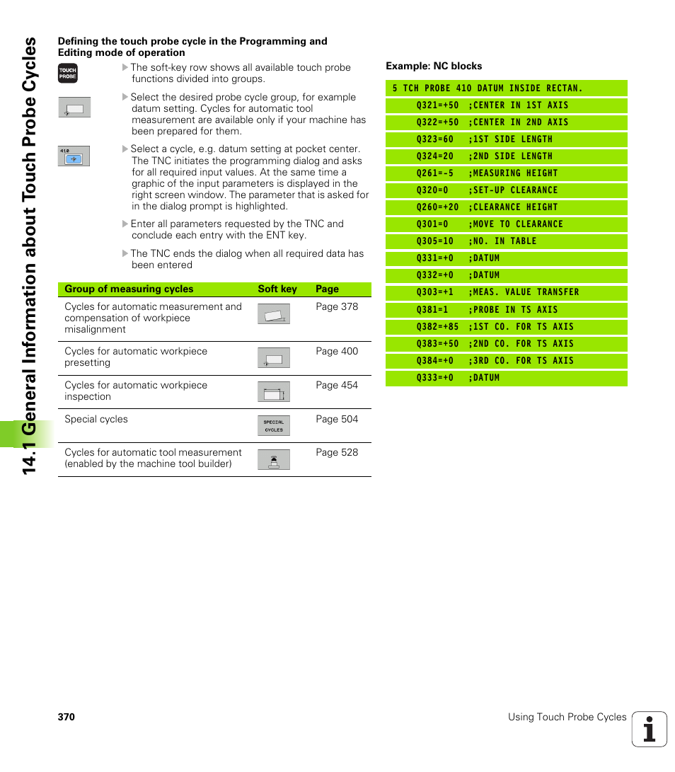 HEIDENHAIN TNC 640 (34059x-01) Cycle programming User Manual | Page 370 / 549