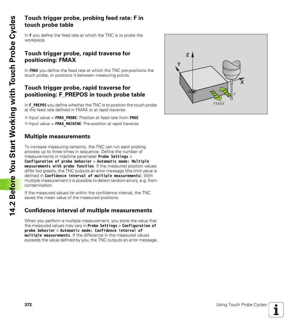 Multiple measurements, Confidence interval of multiple measurements | HEIDENHAIN TNC 640 (34059x-01) Cycle programming User Manual | Page 372 / 549