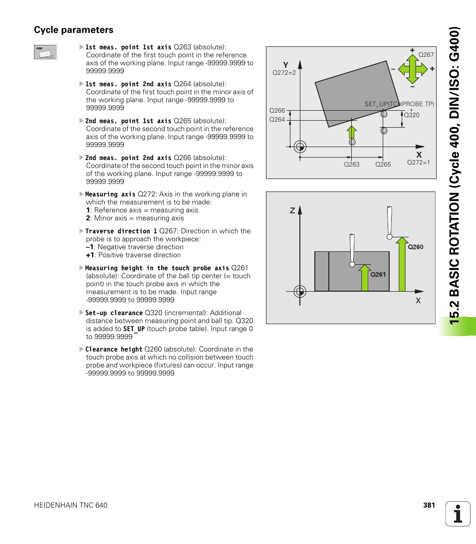 Cycle parameters | HEIDENHAIN TNC 640 (34059x-01) Cycle programming User Manual | Page 381 / 549