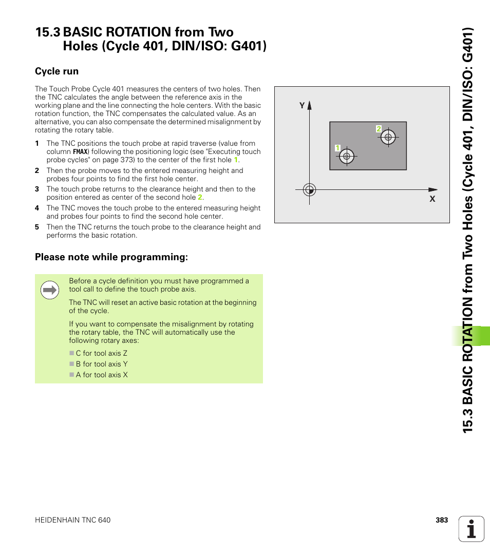 Cycle run, Please note while programming | HEIDENHAIN TNC 640 (34059x-01) Cycle programming User Manual | Page 383 / 549