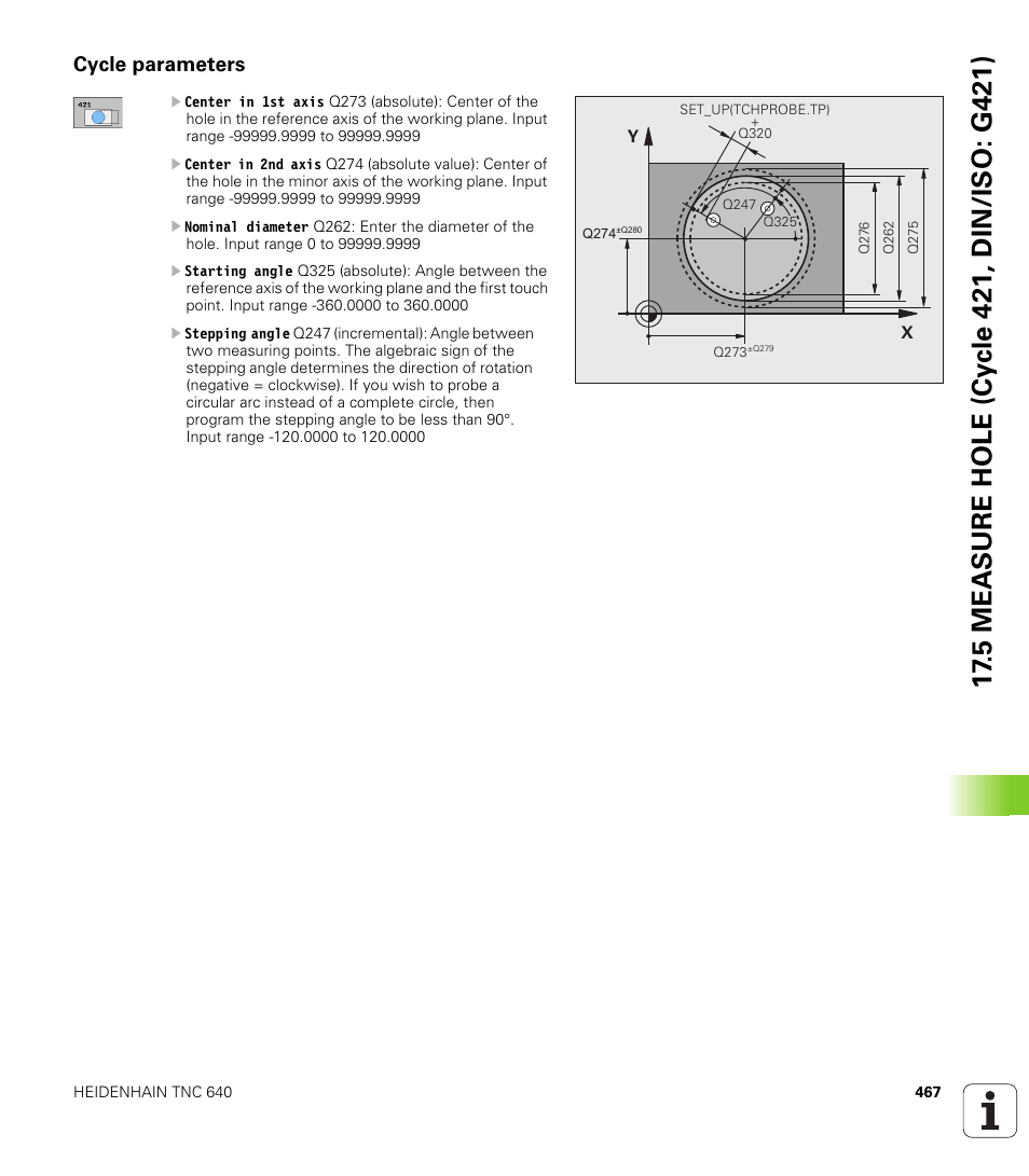Cycle parameters | HEIDENHAIN TNC 640 (34059x-01) Cycle programming User Manual | Page 467 / 549