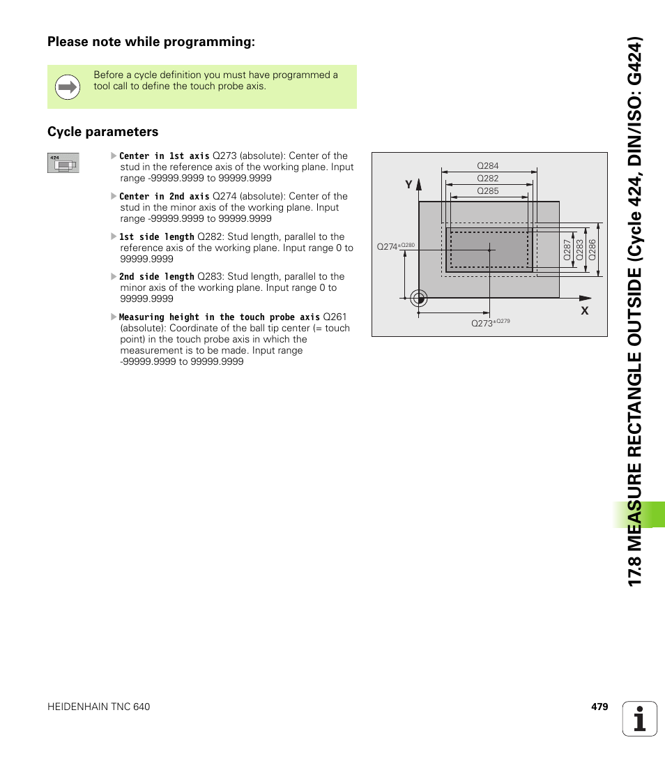 Please note while programming, Cycle parameters | HEIDENHAIN TNC 640 (34059x-01) Cycle programming User Manual | Page 479 / 549