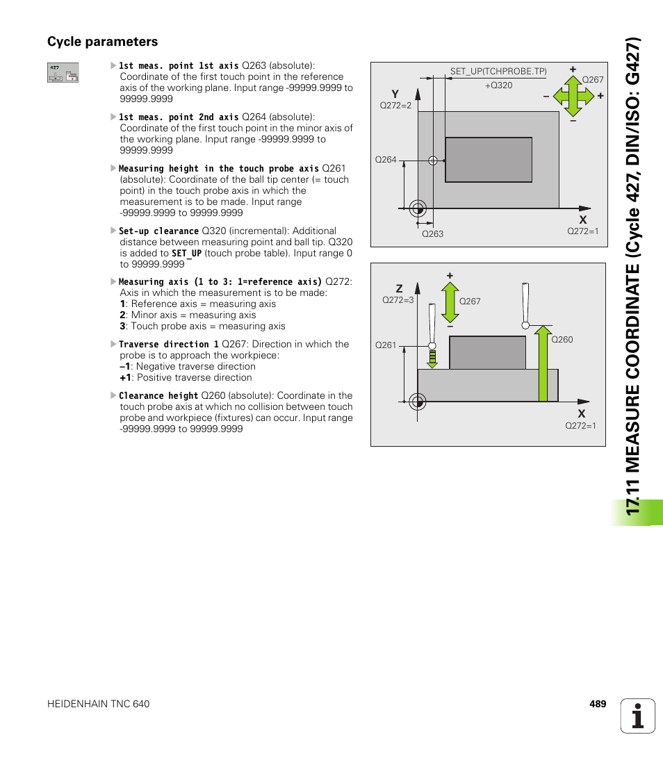 Cycle parameters | HEIDENHAIN TNC 640 (34059x-01) Cycle programming User Manual | Page 489 / 549