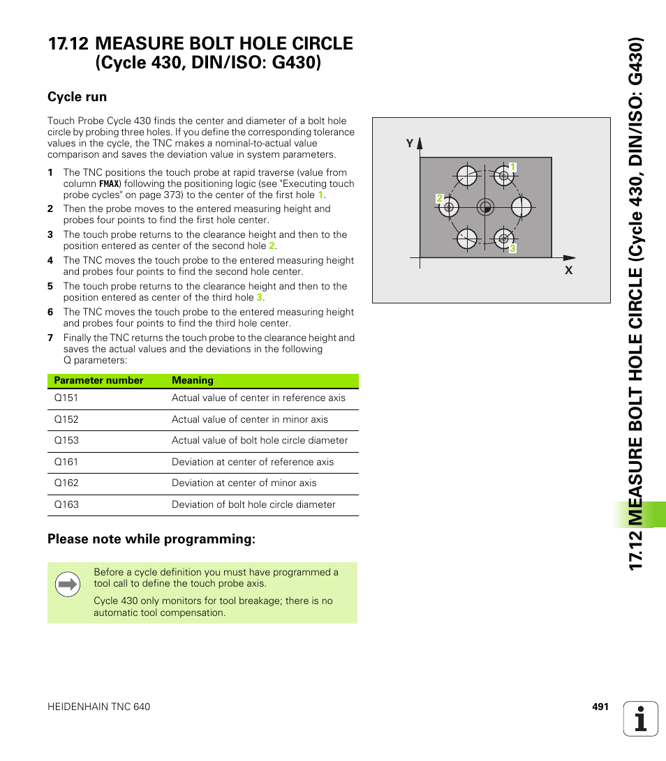 Cycle run, Please note while programming | HEIDENHAIN TNC 640 (34059x-01) Cycle programming User Manual | Page 491 / 549