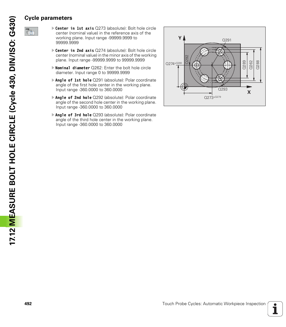 Cycle parameters | HEIDENHAIN TNC 640 (34059x-01) Cycle programming User Manual | Page 492 / 549