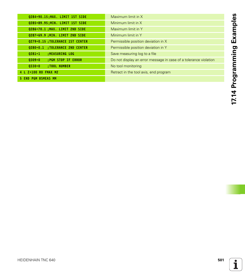 14 pr ogr amming examples | HEIDENHAIN TNC 640 (34059x-01) Cycle programming User Manual | Page 501 / 549