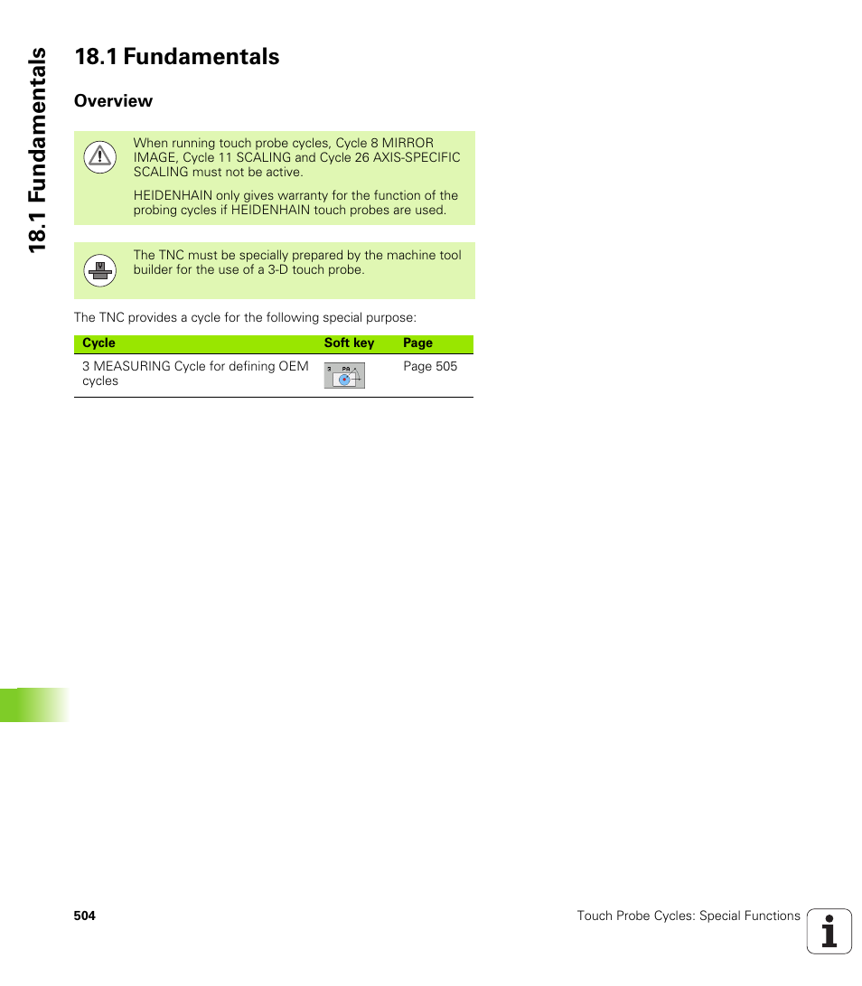 1 fundamentals, Overview | HEIDENHAIN TNC 640 (34059x-01) Cycle programming User Manual | Page 504 / 549