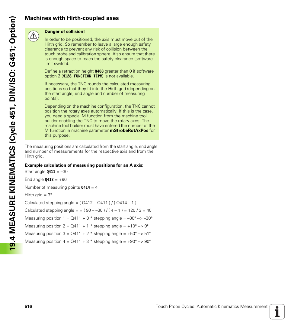 Machines with hirth-coupled axes | HEIDENHAIN TNC 640 (34059x-01) Cycle programming User Manual | Page 516 / 549