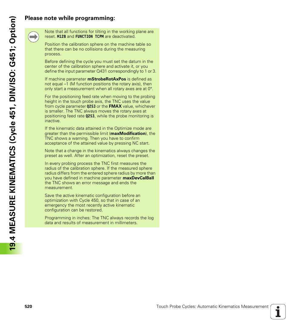 Please note while programming | HEIDENHAIN TNC 640 (34059x-01) Cycle programming User Manual | Page 520 / 549
