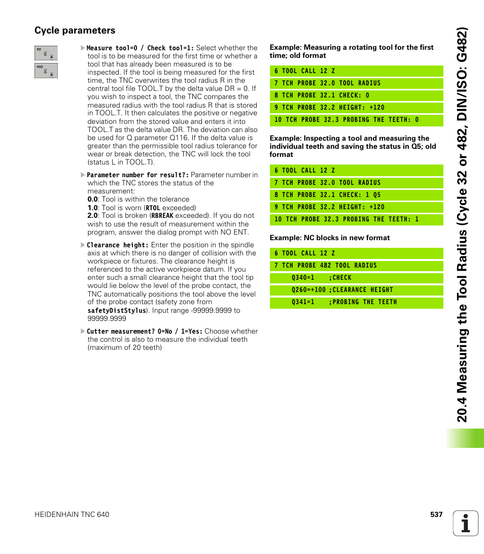 Cycle parameters | HEIDENHAIN TNC 640 (34059x-01) Cycle programming User Manual | Page 537 / 549