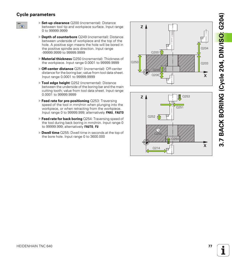Cycle parameters | HEIDENHAIN TNC 640 (34059x-01) Cycle programming User Manual | Page 77 / 549