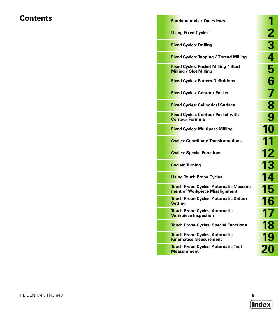 HEIDENHAIN TNC 640 (34059x-01) Cycle programming User Manual | Page 9 / 549