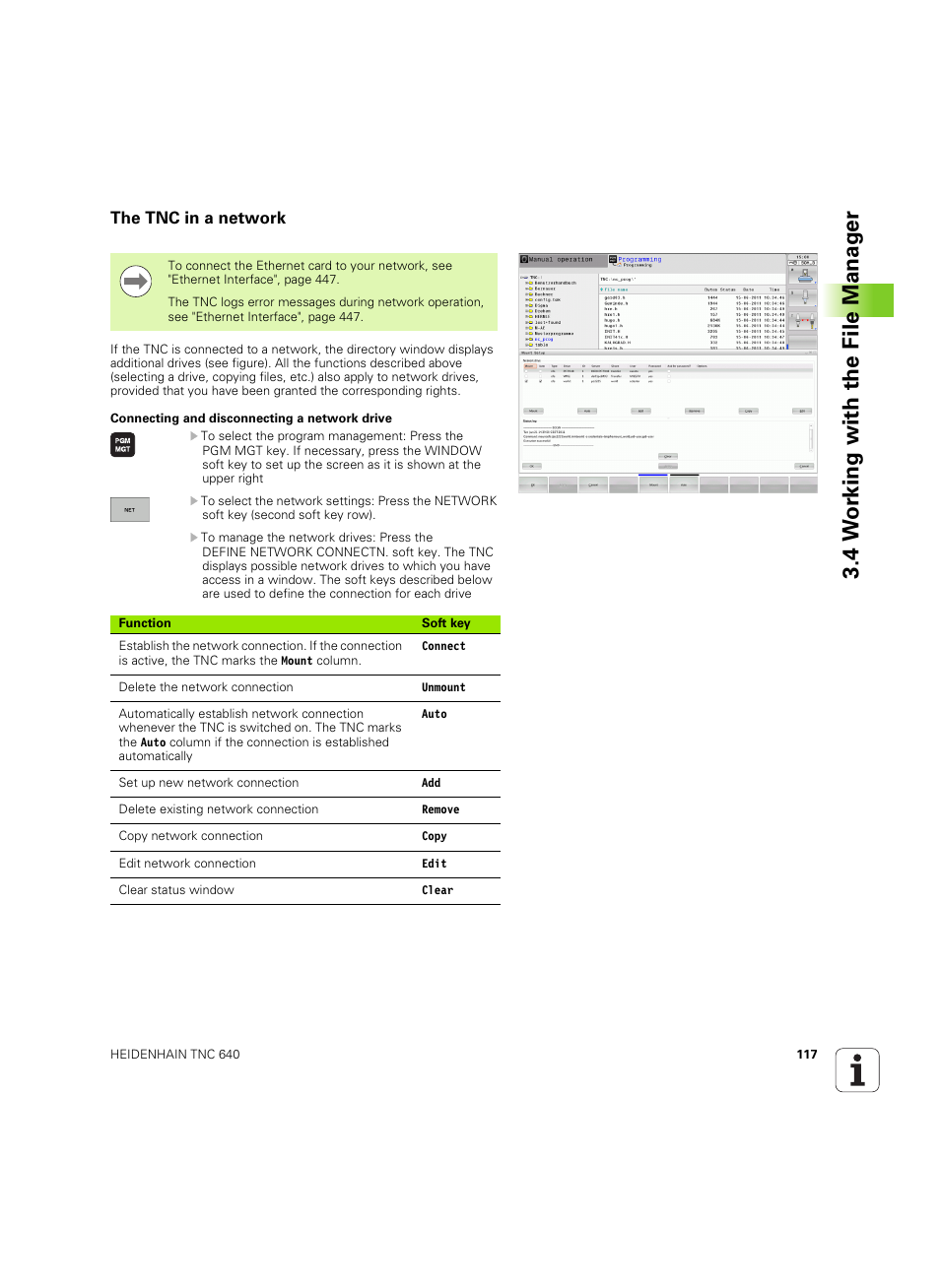 The tnc in a network, 4 w o rk ing with the file manag e r | HEIDENHAIN TNC 640 (34059x-01) ISO programming User Manual | Page 117 / 519