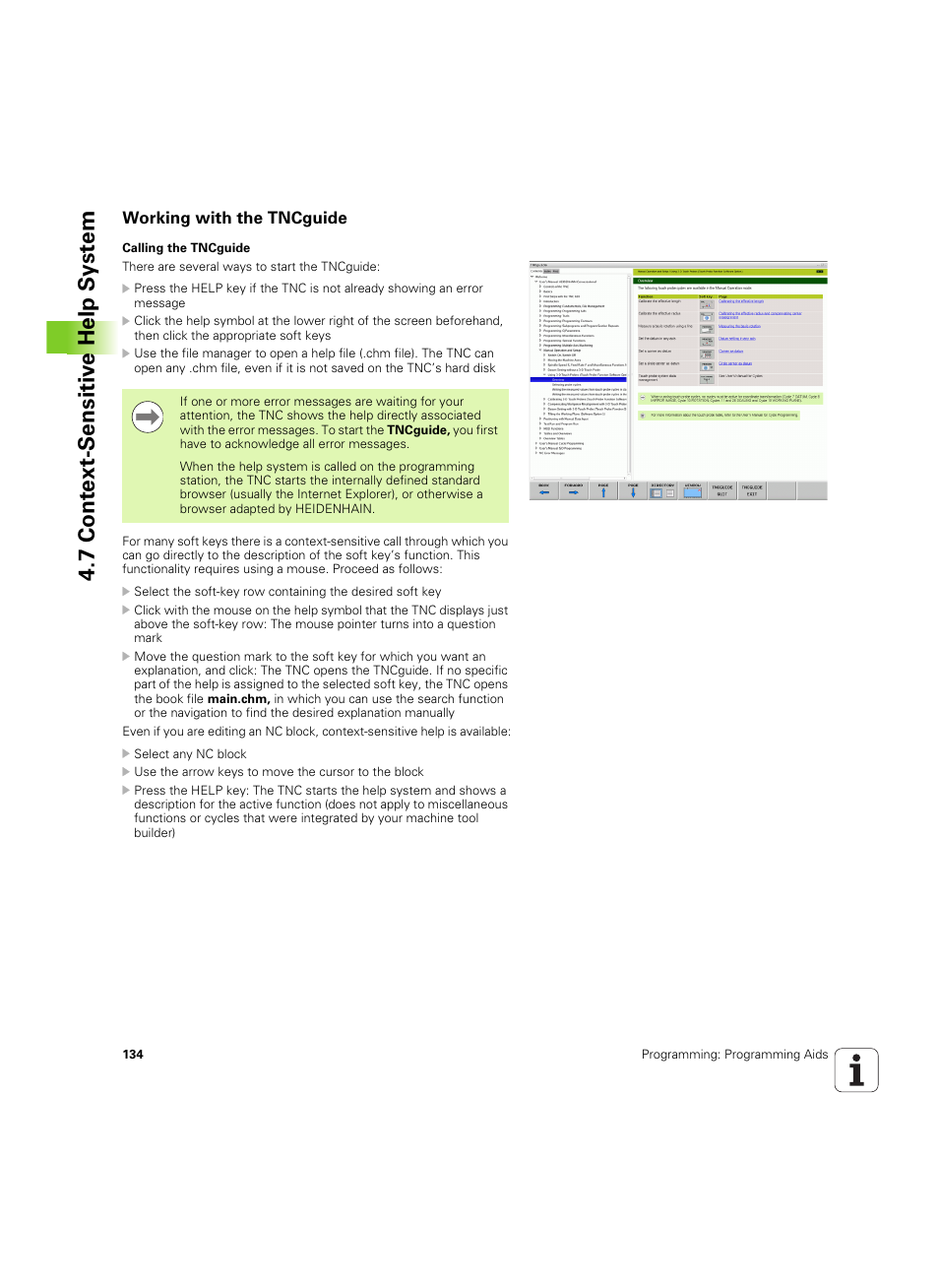 Working with the tncguide, 7 cont ext-sensitiv e help s y st em | HEIDENHAIN TNC 640 (34059x-01) ISO programming User Manual | Page 134 / 519