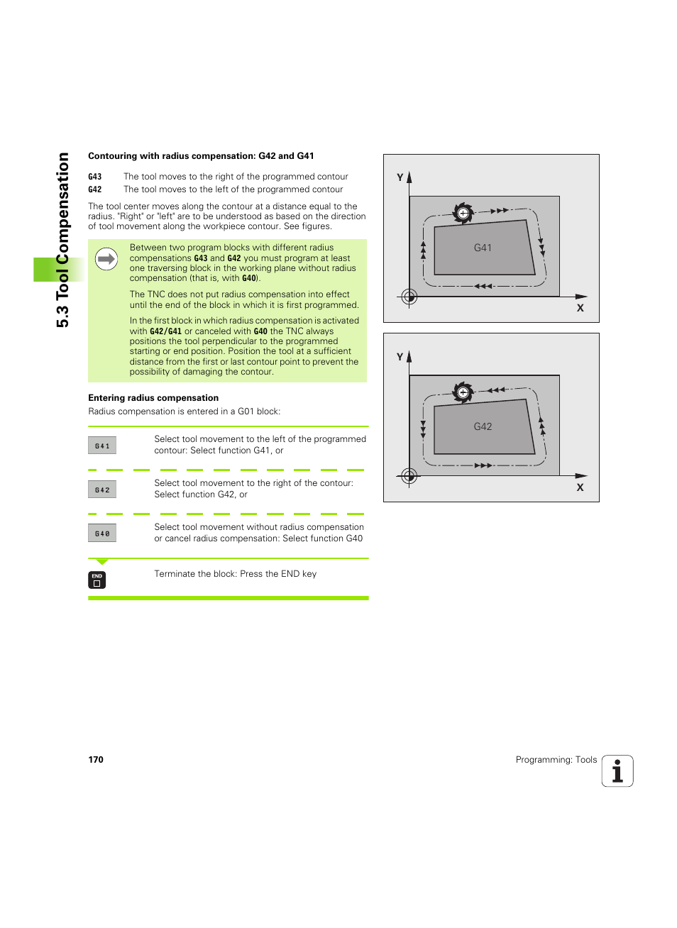 3 t ool compensation | HEIDENHAIN TNC 640 (34059x-01) ISO programming User Manual | Page 170 / 519