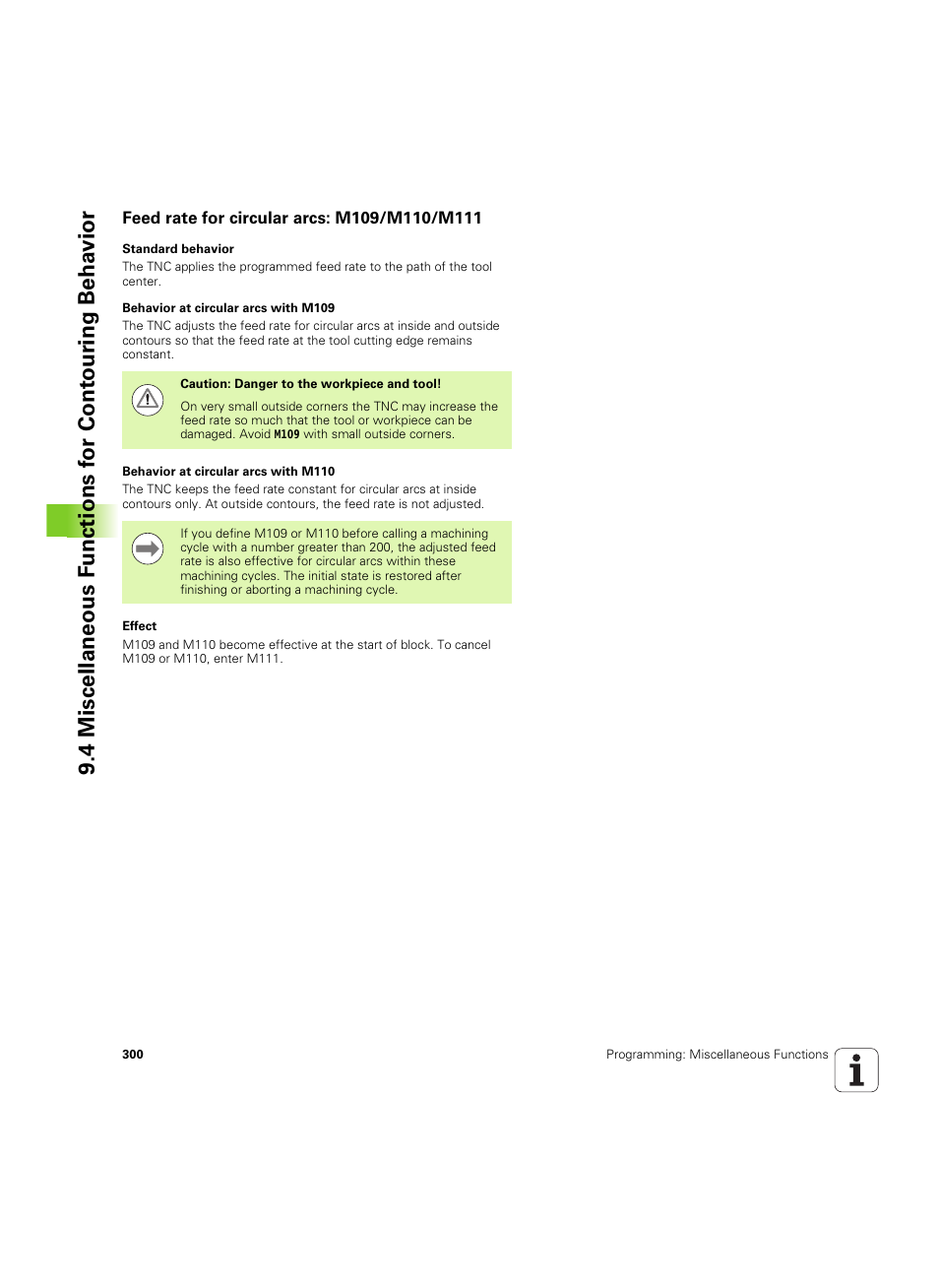 Feed rate for circular arcs: m109/m110/m111 | HEIDENHAIN TNC 640 (34059x-01) ISO programming User Manual | Page 300 / 519
