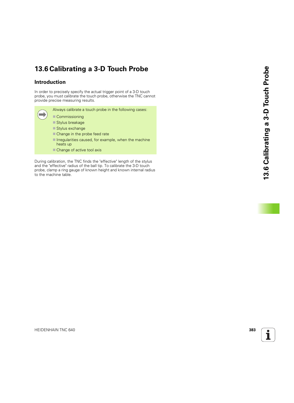 6 calibrating a 3-d touch probe, Introduction | HEIDENHAIN TNC 640 (34059x-01) ISO programming User Manual | Page 383 / 519