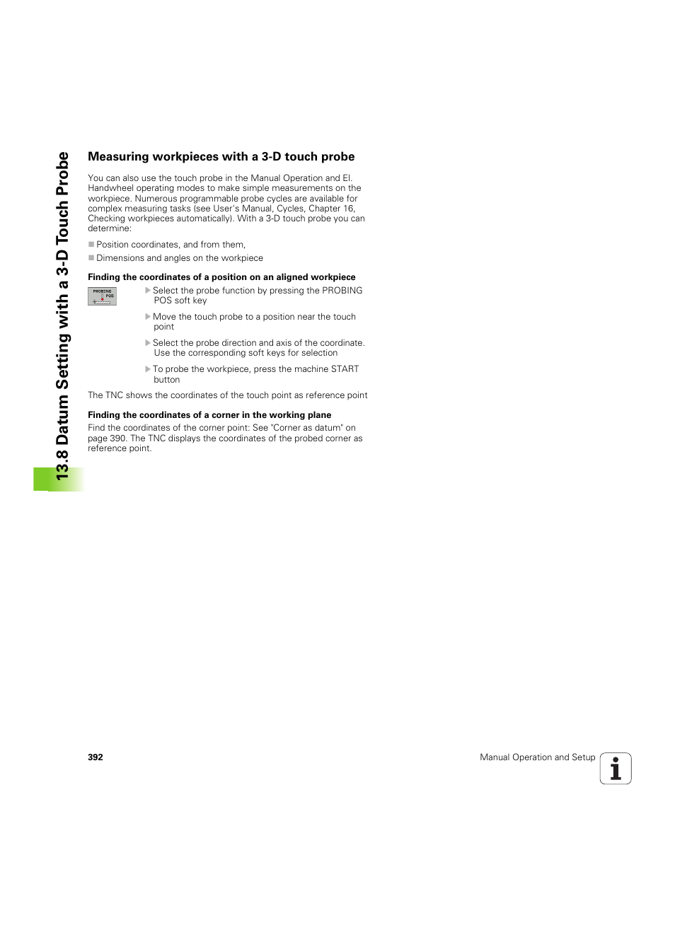 Measuring workpieces with a 3-d touch probe, 8 d a tu m set ting with a 3-d t o uc h pr obe | HEIDENHAIN TNC 640 (34059x-01) ISO programming User Manual | Page 392 / 519