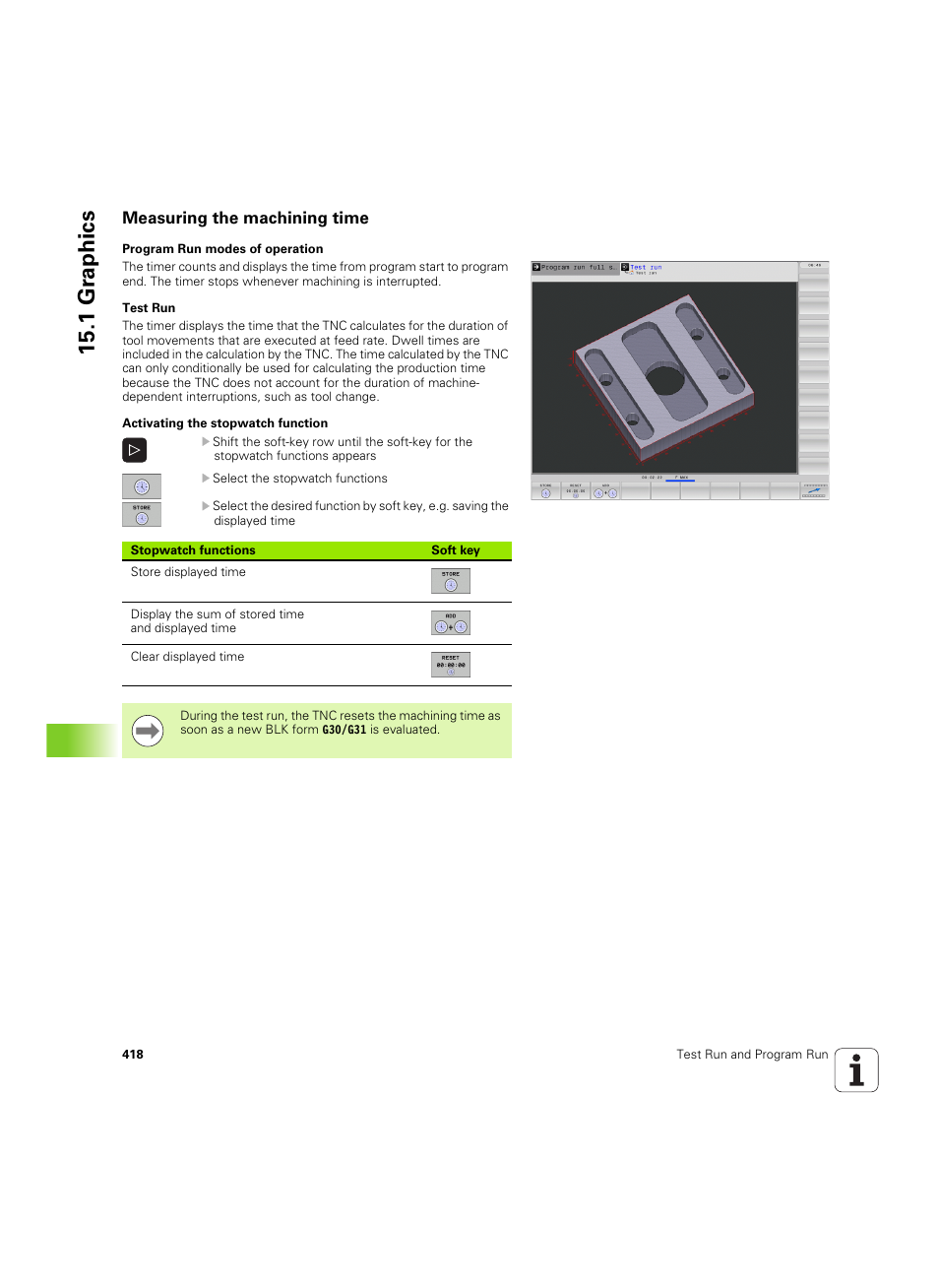 Measuring the machining time, 1 gr aphics | HEIDENHAIN TNC 640 (34059x-01) ISO programming User Manual | Page 418 / 519