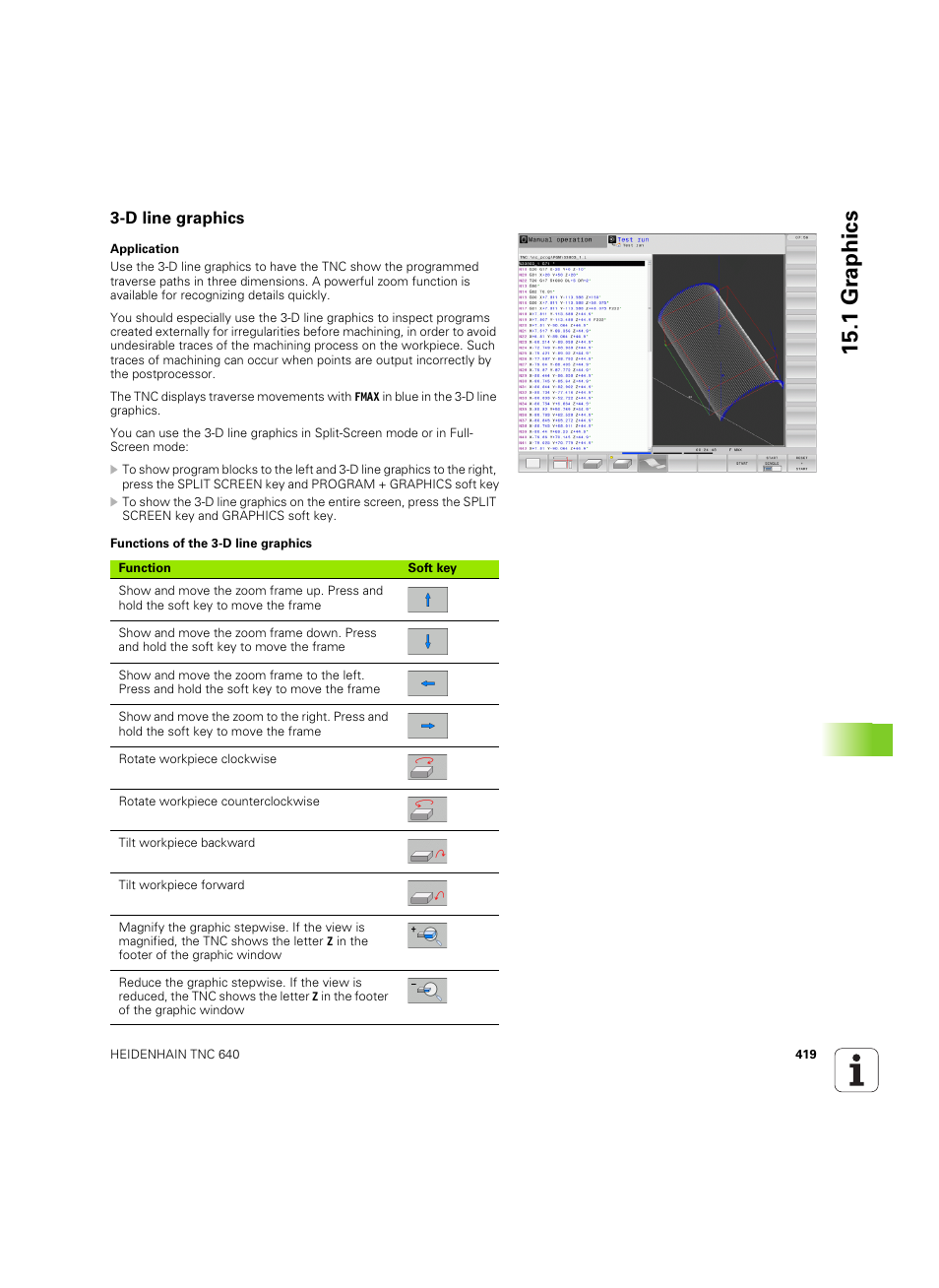 D line graphics, 1 gr aphics | HEIDENHAIN TNC 640 (34059x-01) ISO programming User Manual | Page 419 / 519