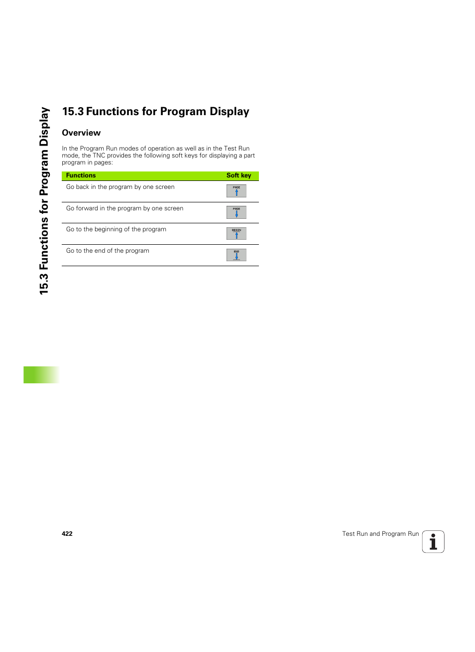 3 functions for program display, Overview | HEIDENHAIN TNC 640 (34059x-01) ISO programming User Manual | Page 422 / 519