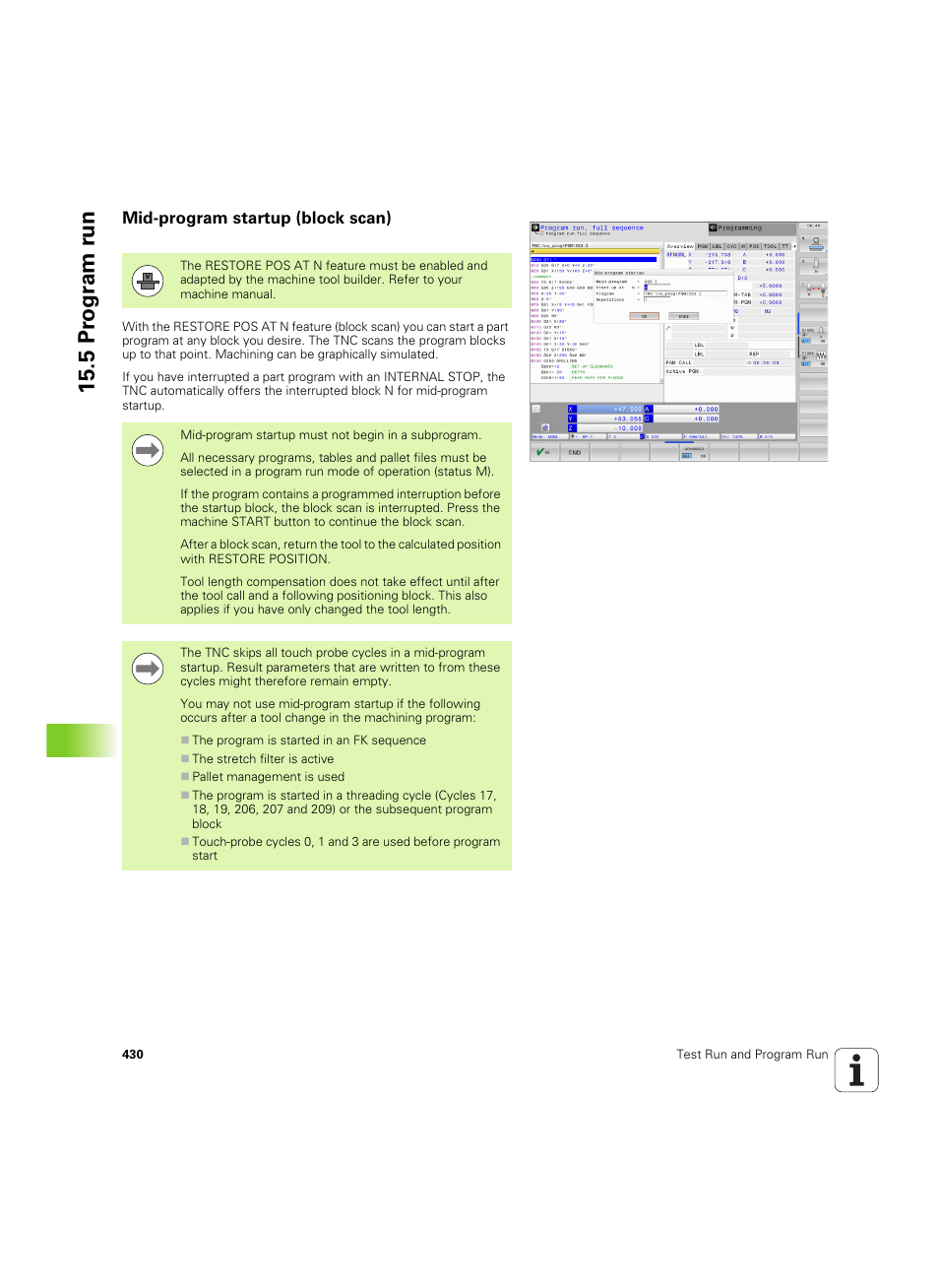 Mid-program startup (block scan), 5 pr ogr am r u n | HEIDENHAIN TNC 640 (34059x-01) ISO programming User Manual | Page 430 / 519