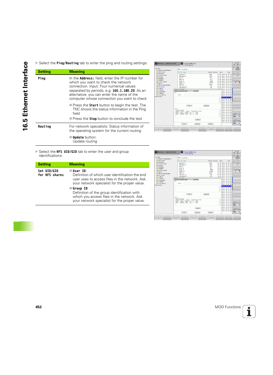 5 ether n et int e rf ace | HEIDENHAIN TNC 640 (34059x-01) ISO programming User Manual | Page 452 / 519