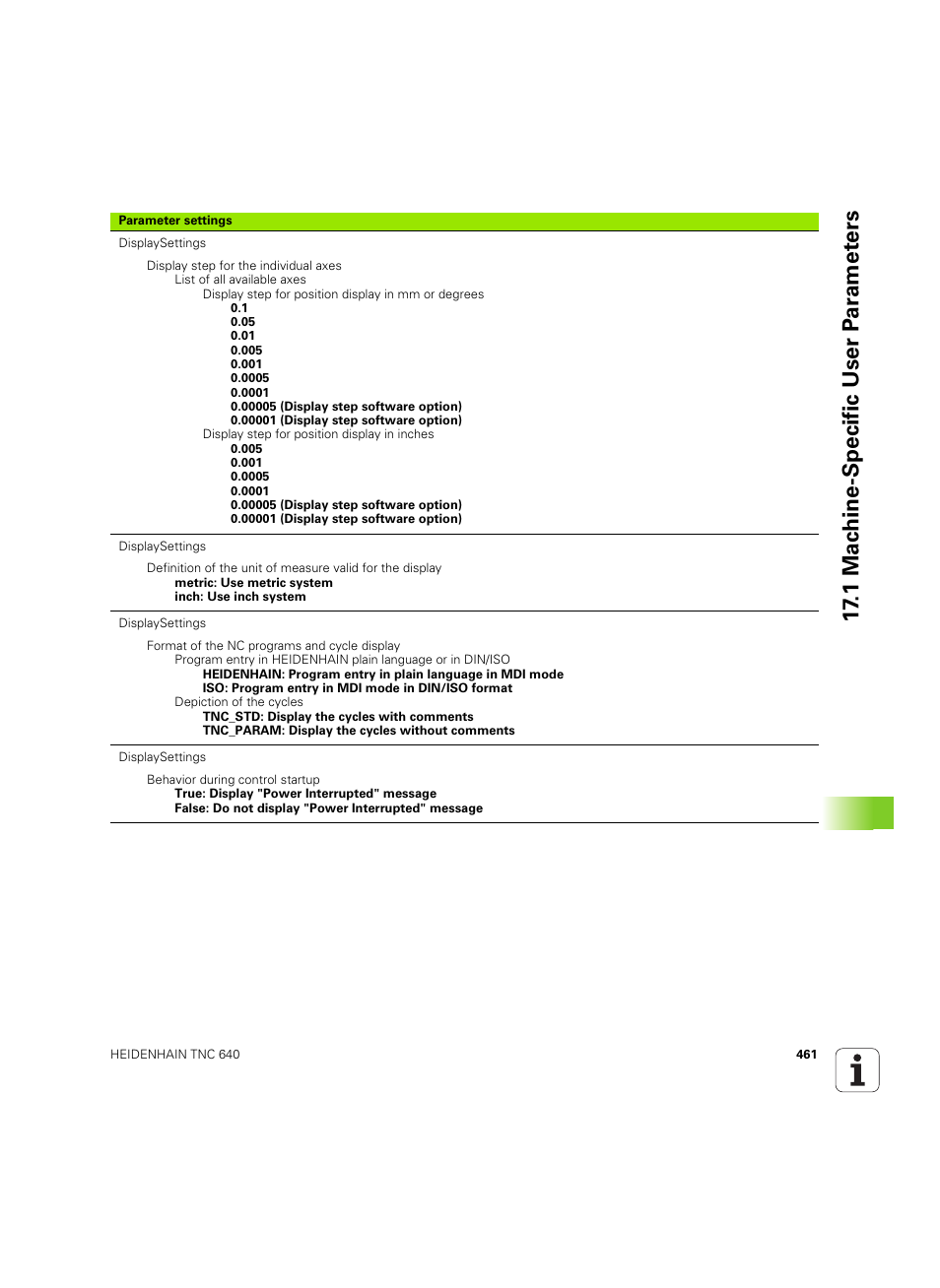 1 mac h ine-specific user p a ra met e rs | HEIDENHAIN TNC 640 (34059x-01) ISO programming User Manual | Page 461 / 519