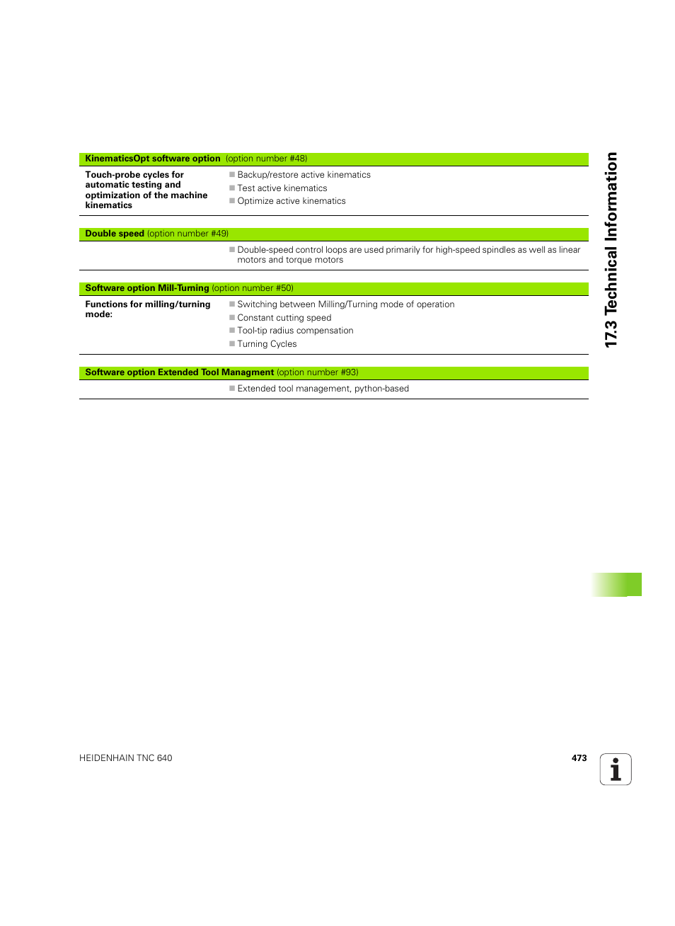 3 t e c hnical inf o rm ation | HEIDENHAIN TNC 640 (34059x-01) ISO programming User Manual | Page 473 / 519