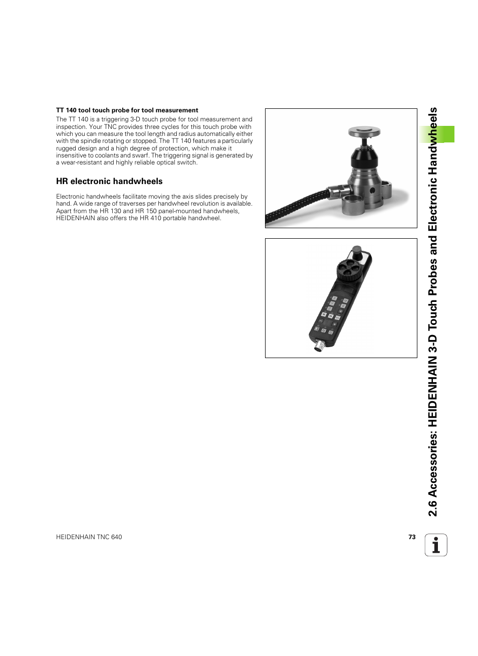 Hr electronic handwheels | HEIDENHAIN TNC 640 (34059x-01) ISO programming User Manual | Page 73 / 519