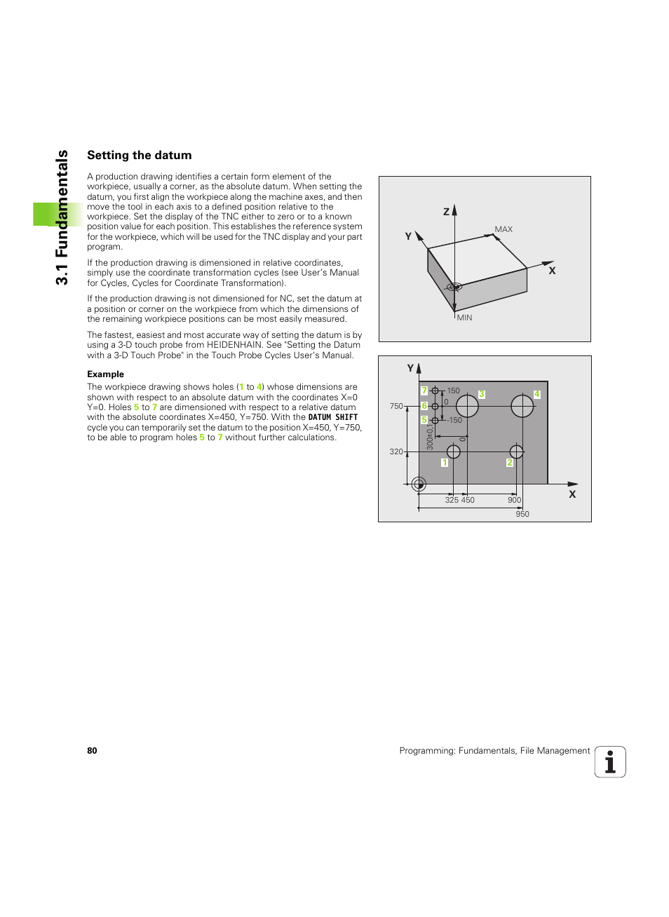 Setting the datum, 1 f undamentals | HEIDENHAIN TNC 640 (34059x-01) ISO programming User Manual | Page 80 / 519