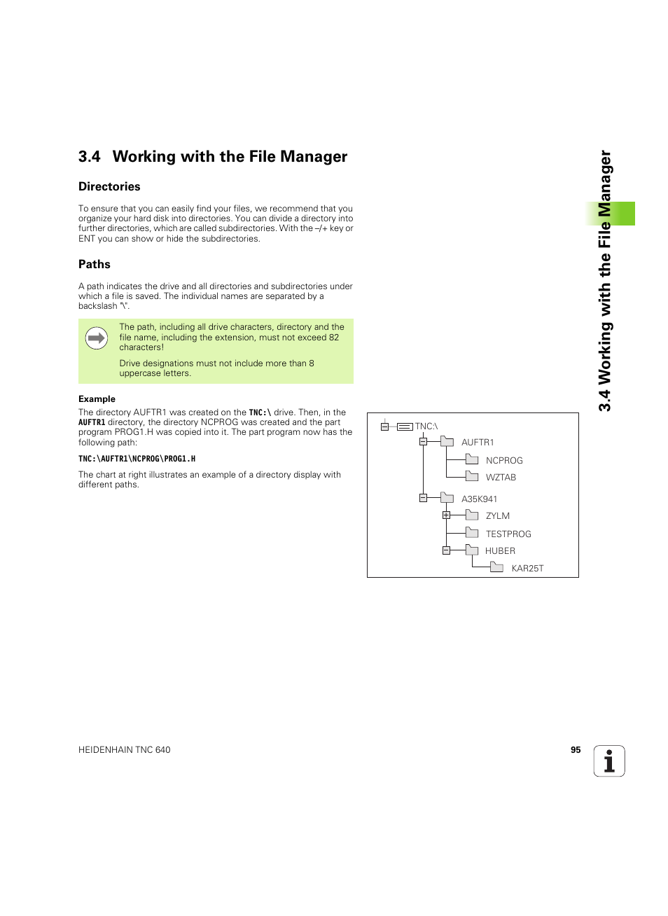 4 working with the file manager, Directories, Paths | HEIDENHAIN TNC 640 (34059x-01) ISO programming User Manual | Page 95 / 519