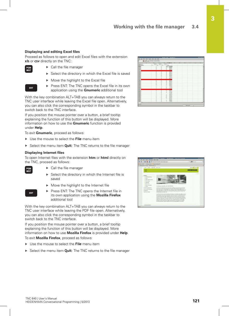 Working with the file manager 3.4 | HEIDENHAIN TNC 640 (34059x-02) User Manual | Page 121 / 662