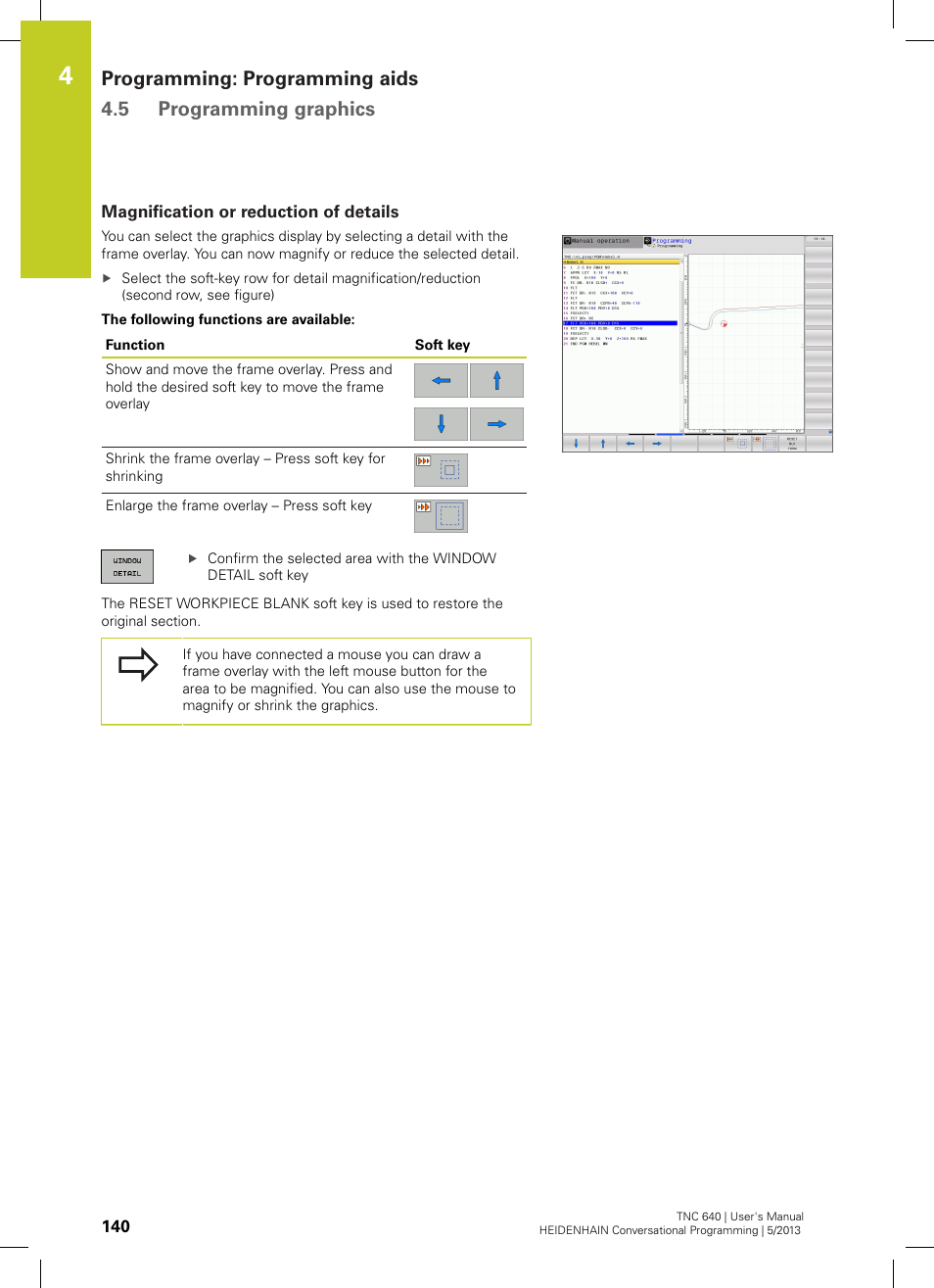 Magnification or reduction of details | HEIDENHAIN TNC 640 (34059x-02) User Manual | Page 140 / 662
