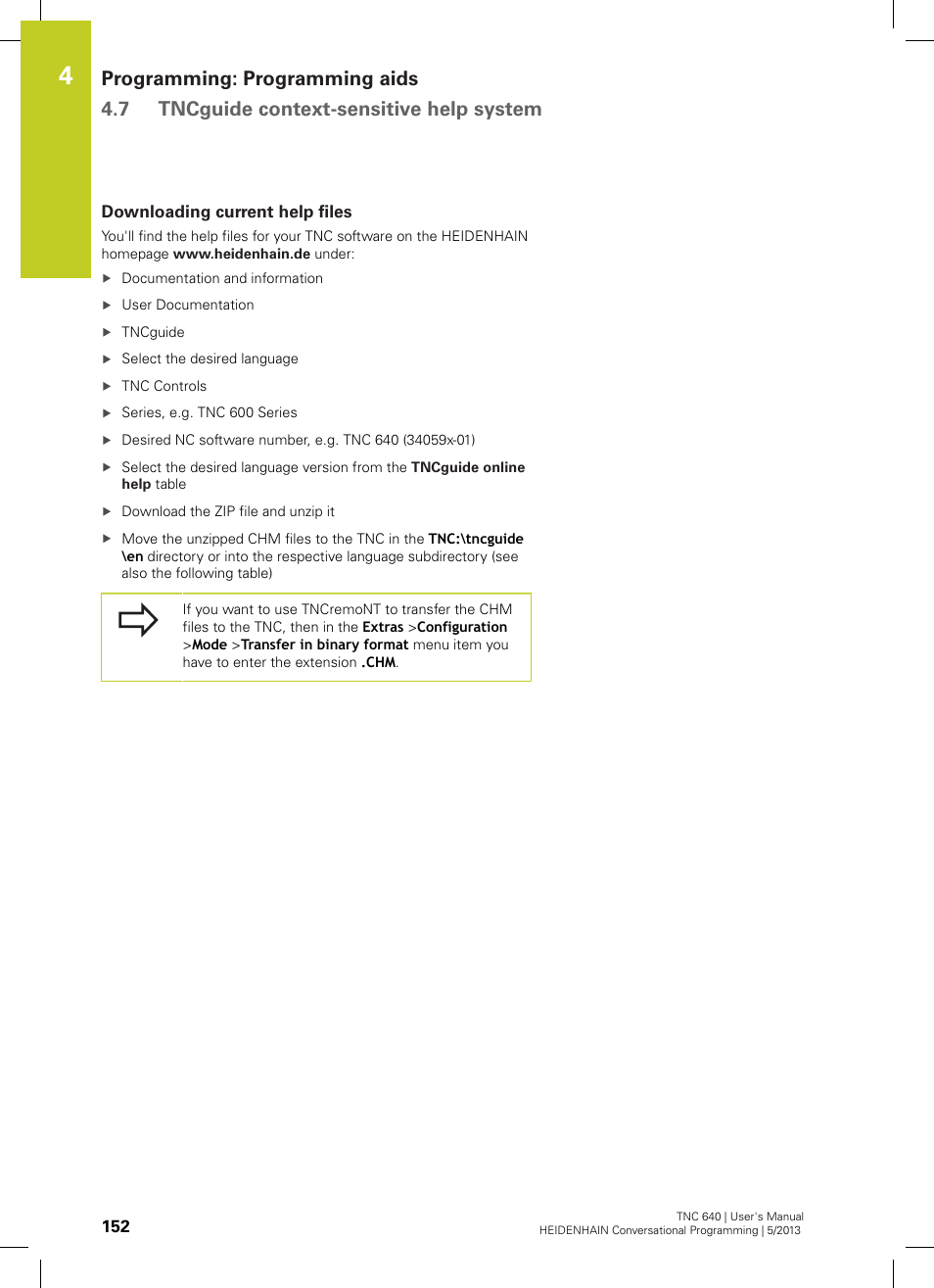 Downloading current help files | HEIDENHAIN TNC 640 (34059x-02) User Manual | Page 152 / 662