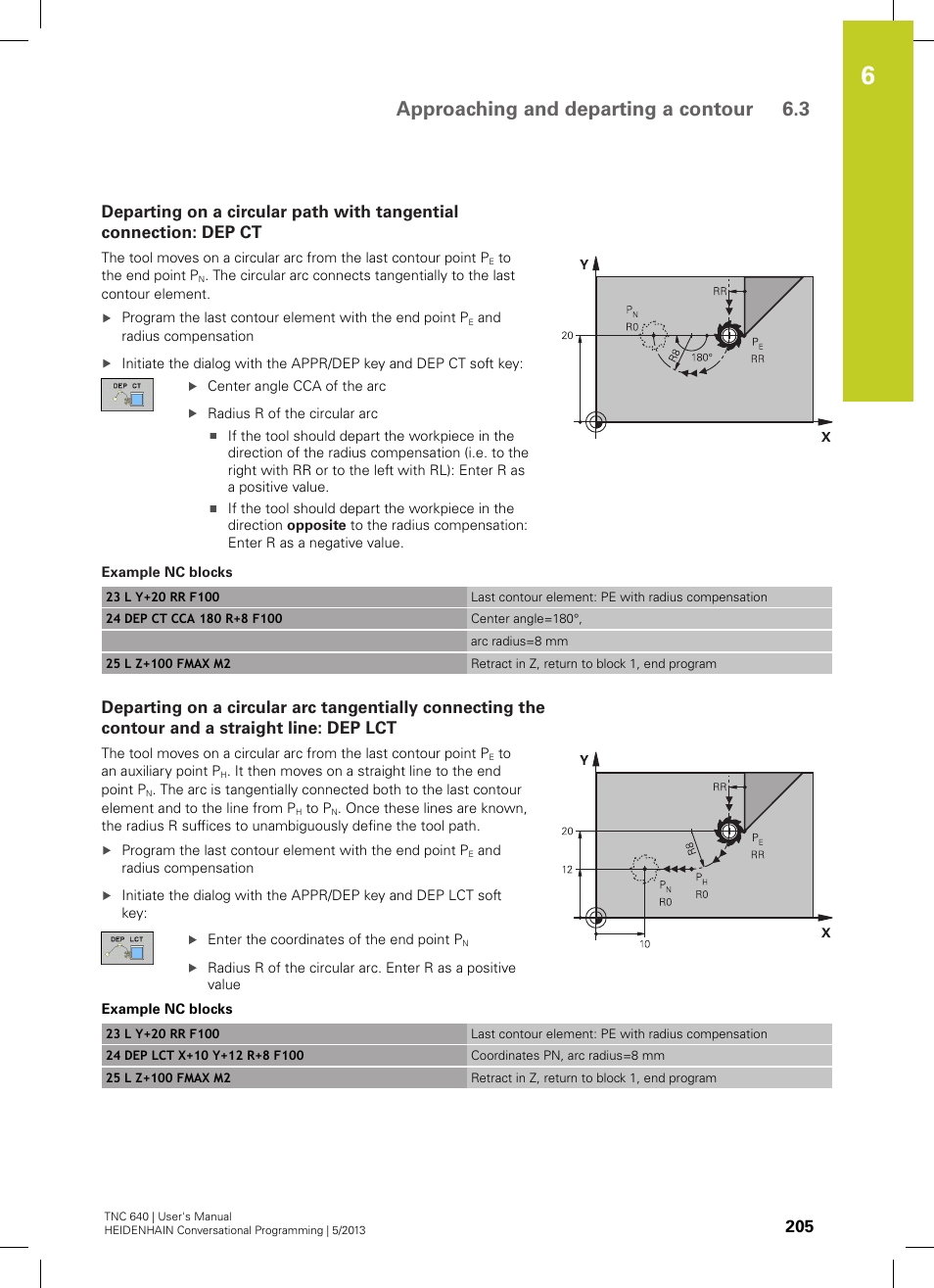 Approaching and departing a contour 6.3 | HEIDENHAIN TNC 640 (34059x-02) User Manual | Page 205 / 662